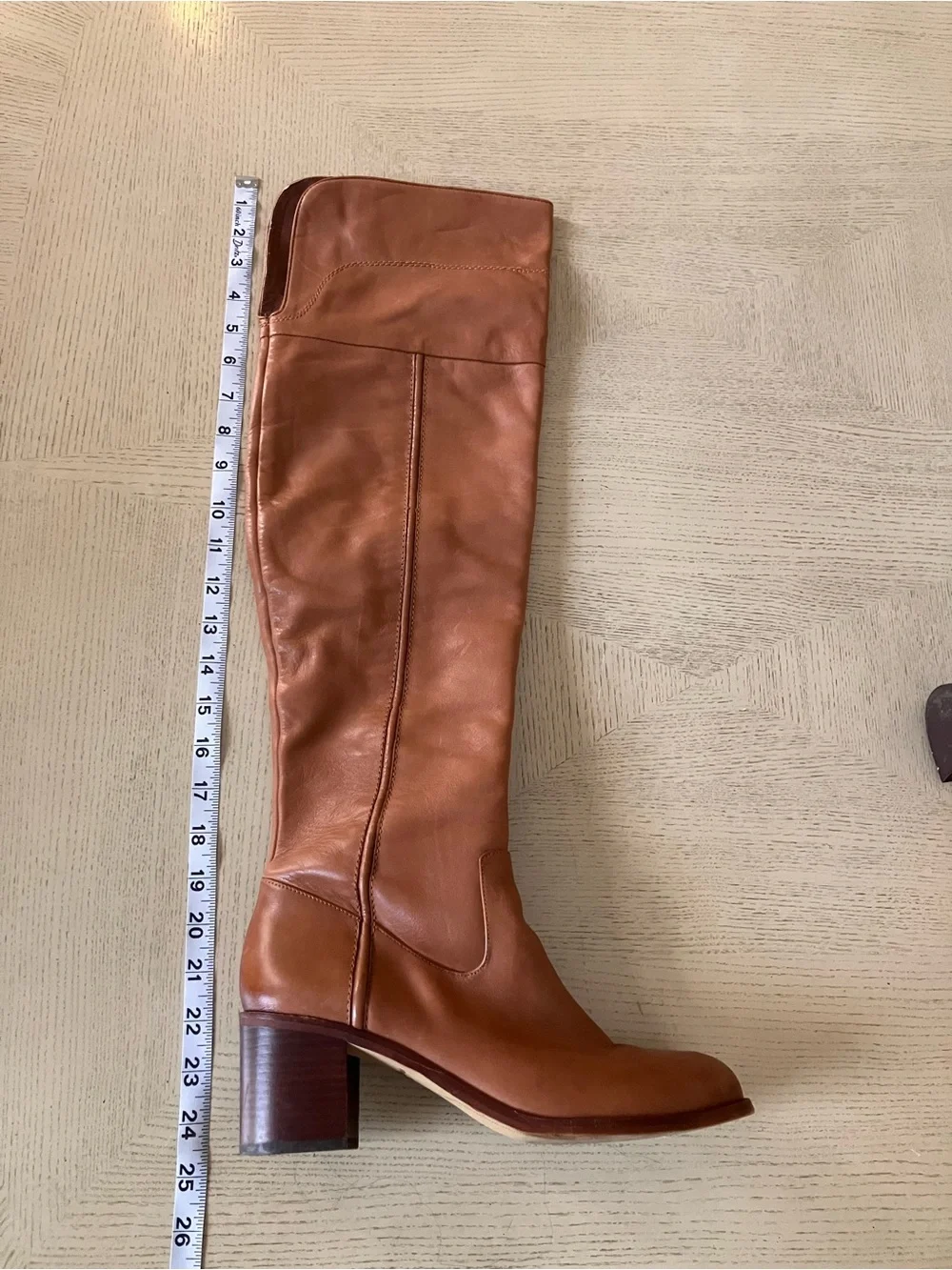 Sam Edelman JOPLIN Over-the-Knee Leather Riding Boots in Cognac Size 9.5M